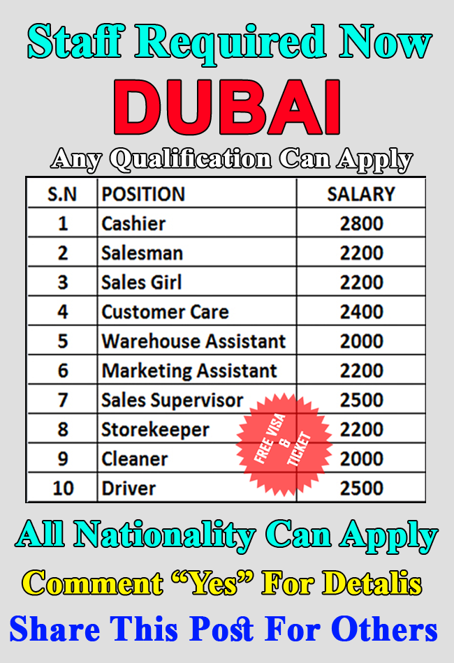 Multiple jobs in Dubai Apply Now