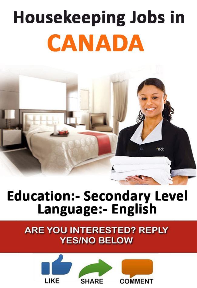 Housekeeping Jobs in CANADA for Foreigners